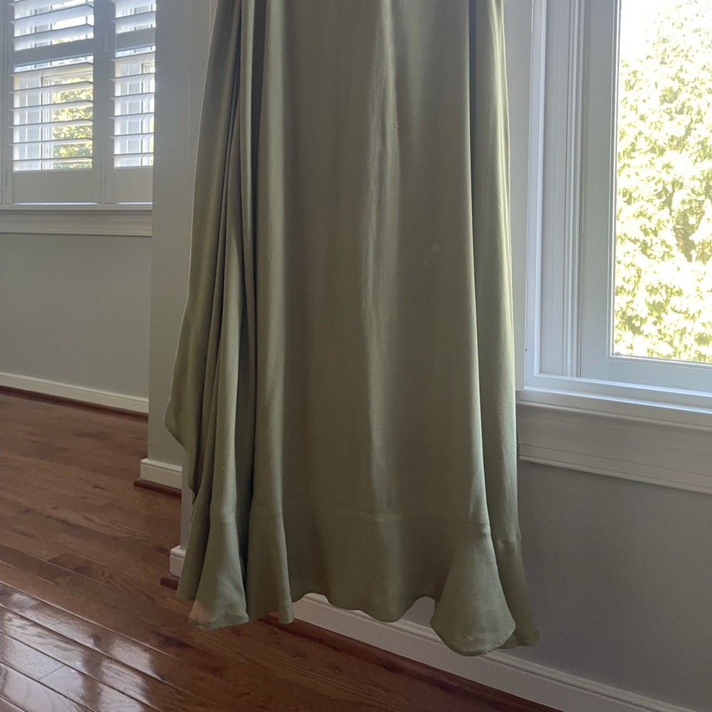 Free People boho pea green skirted palazzo pants - Picture 9 of 12